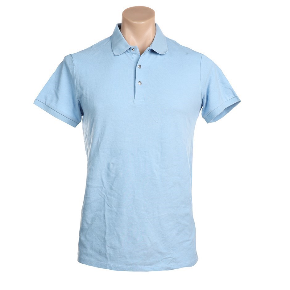 SABA Men's Melange Polo, Size XL, 100% Cotton, Sky Blue, AG19704C2. Buyers