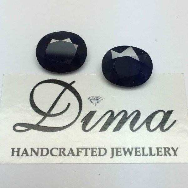 7.89ct Two Stones Blue Sapphire Oval With AIG Cert.