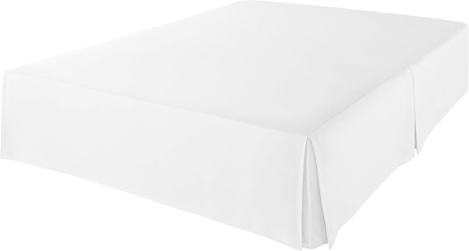 AMAZON BASICS Lightweight Pleated Bed Skirt - King, Bright White.