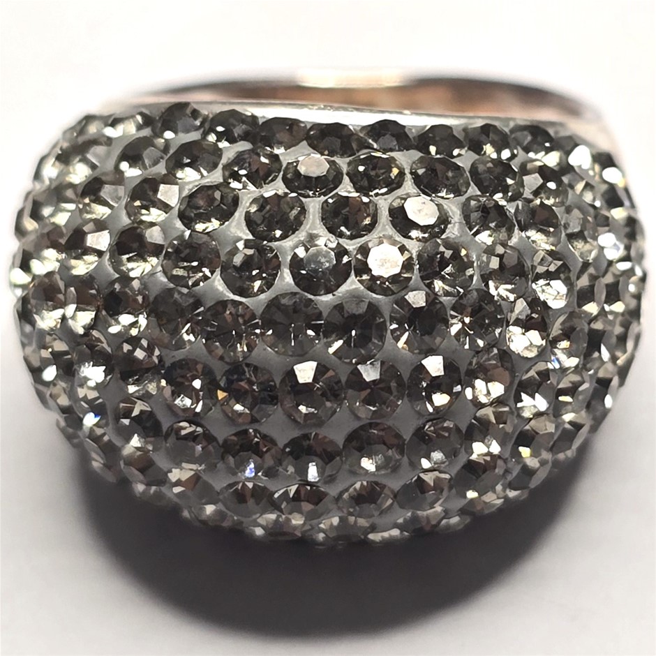 VINTAGE CHUNKY STERLING SILVER RING WITH UNTESTED GEMSTONES Auction ...