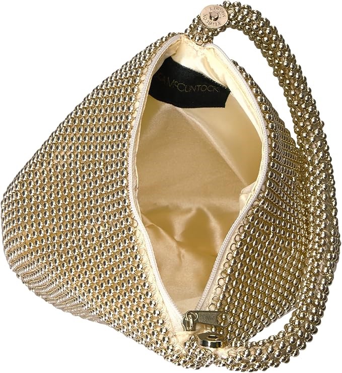 JESSICA MCCLINTOCK Women's Staci Mesh Wristlet Pouch, Light