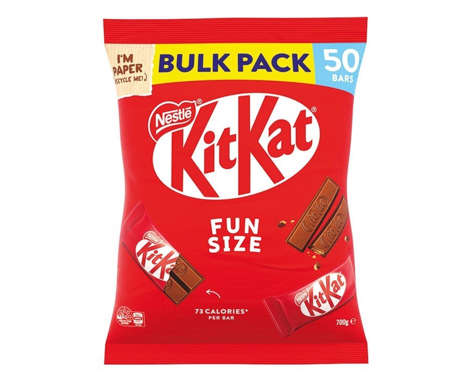 2 x Bag of 50pc NESTLE KitKat Bulk Pack, 700g. NB: Not in original outer pa