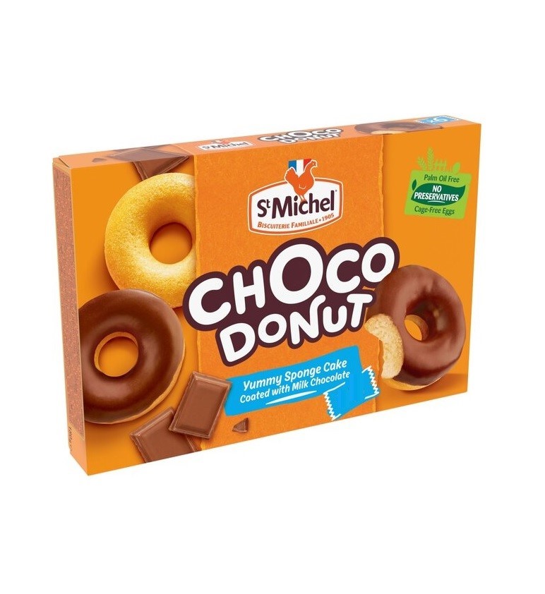37 x ST MICHEL Single Serve Individually Wrapped French Choco Donuts, 30g.