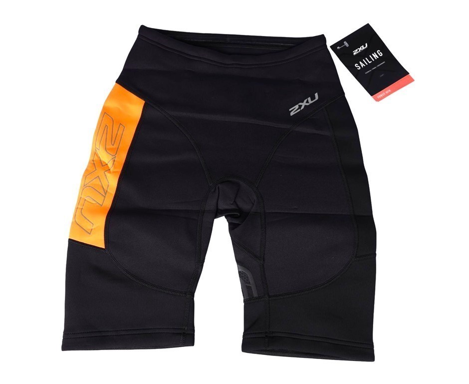 2 x 2XU Men's High Performance Power Shorts, Size S, Black/Orange. Buyers