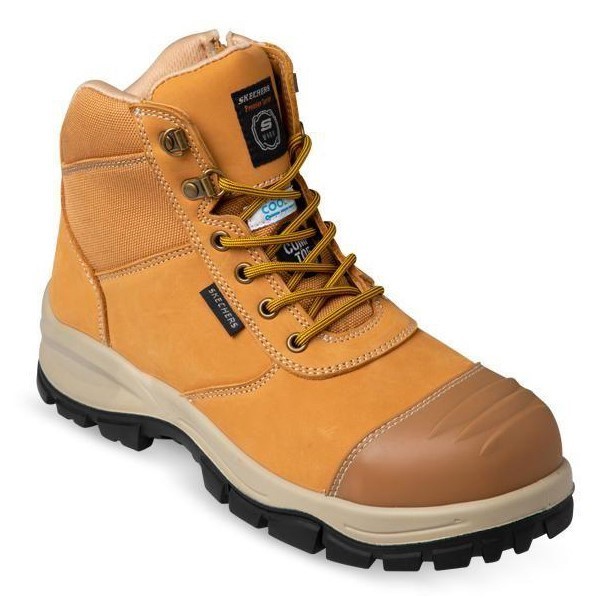 SKECHERS Men's SKX Work Composite Toe Boots, Size US8 / UK7 / EU41, Wheat