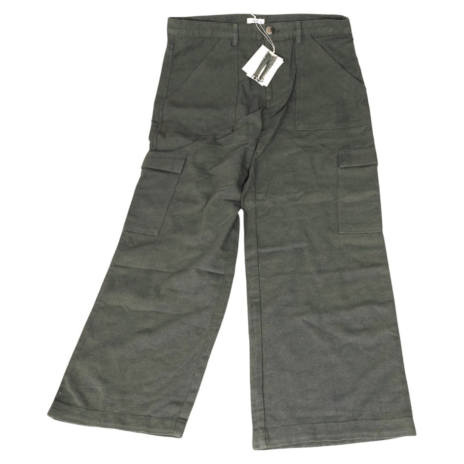 JAG Women's Linen Twill Utility Pant, Size 12, 73%Cotton/27%Linen, Khaki Gr