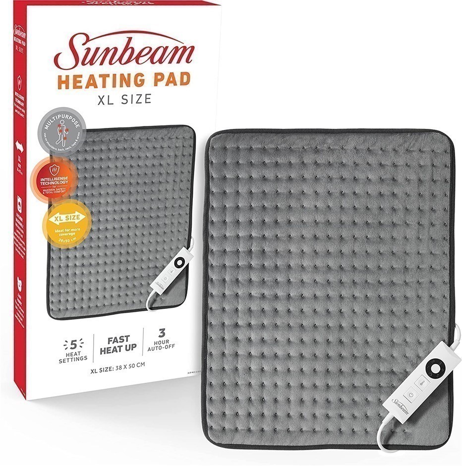 SUNBEAM Multipurpose Electric Heating Pad XL, 38x50cm, Wide Coverage, 5 Hea
