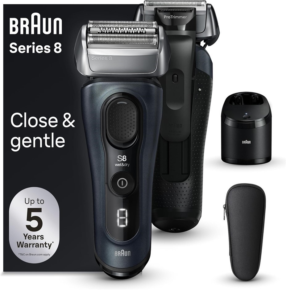 BRAUN Series 8, Electric Shaver with Precision Trimmer, 8563cc, Wet & Dry,
