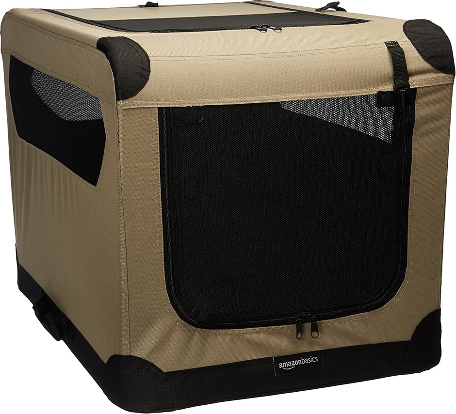 AMAZON BASICS 3-Door Collapsible Soft-Sided Folding Soft Dog Travel Crate K