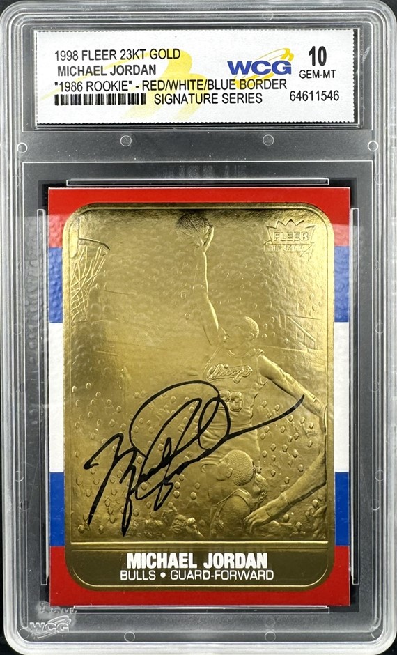 No Reserve 1998 Fleer 23 Carat Gold Michael Jordan 1986 Card