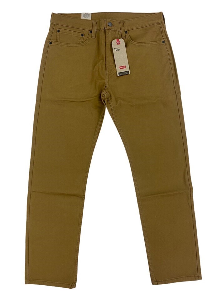 LEVI'S Men's 502 Regular Taper Pants, Size 38x32, 98% Cotton, Brown (0100),