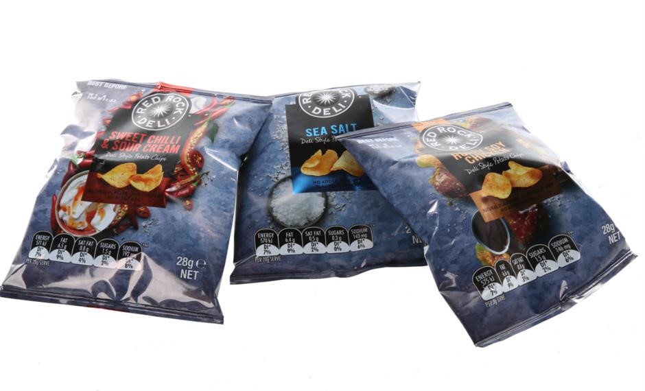 75 x RED ROCK DELI Assorted Chips, Including Flavours: Sweet Chilli & Sour