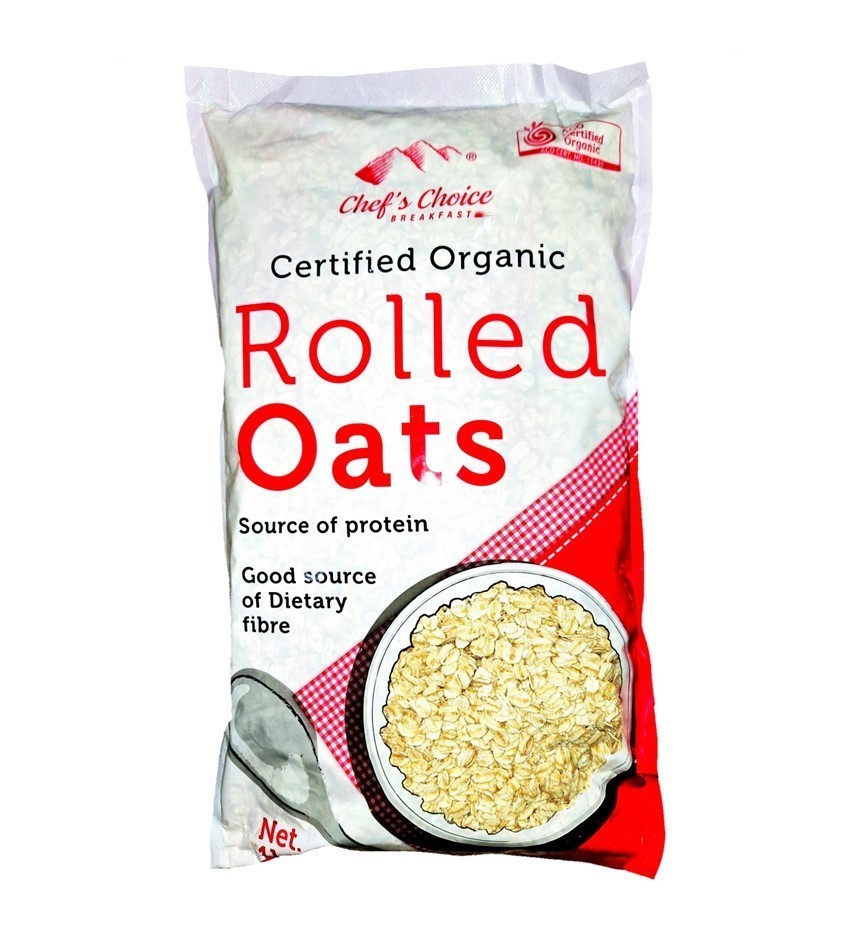 6 x CHEF'S CHOICE Oragic Rolled Oats, 1kg.