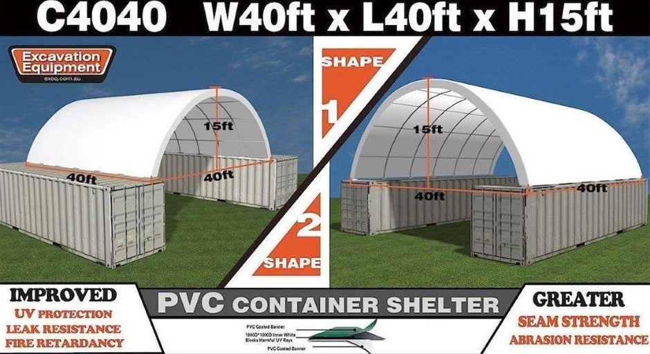 2025 Heavy duty 40ft Container Shelter (Unused )