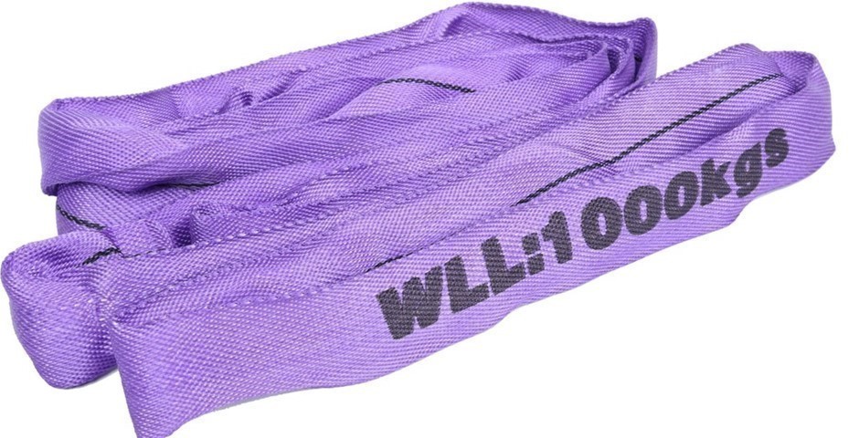 2 x Round Lifting Slings, WLL 1000 x 2.5M (With Test Cert).  Buyers Note -