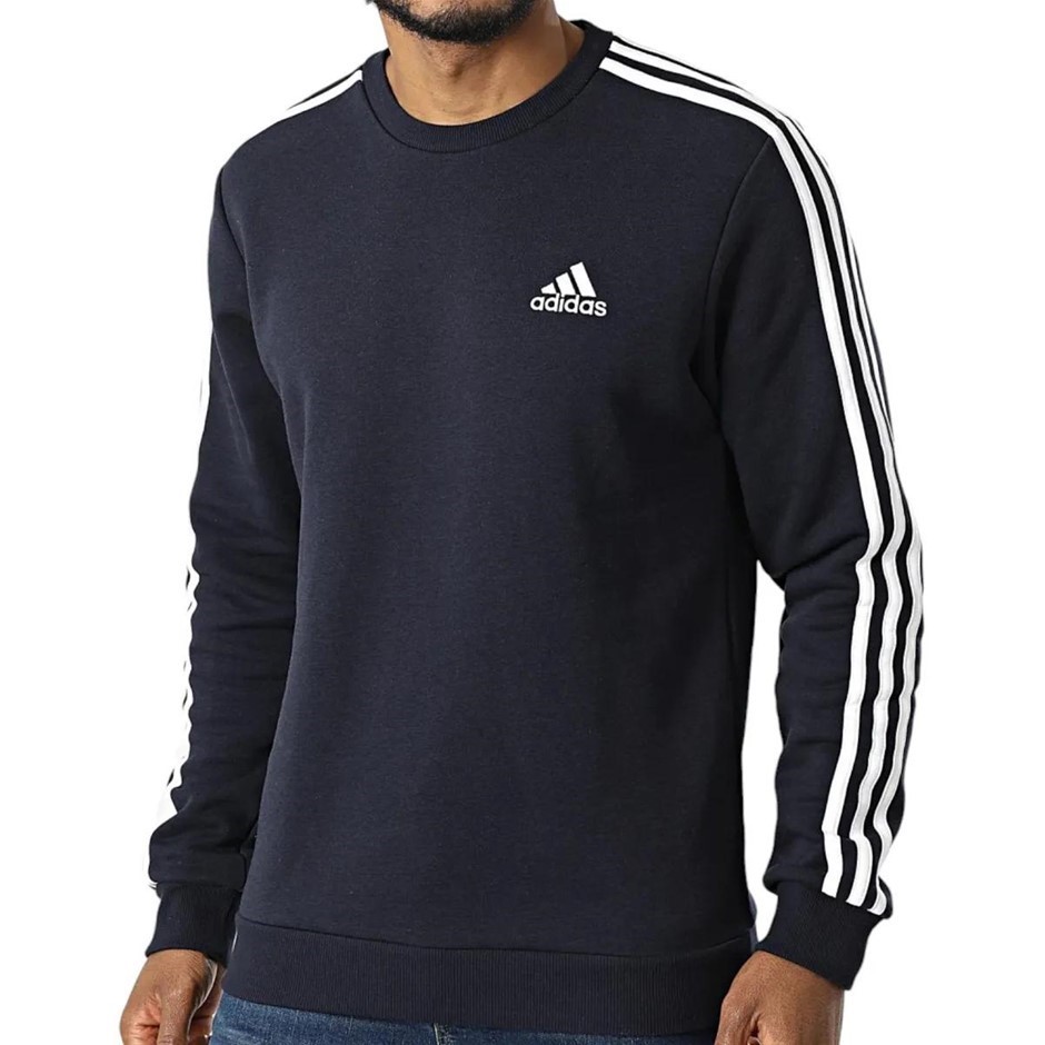 ADIDAS Men's 3S Fleece Sweatshirt. Size: AU Medium. Colour: (Navy) Legink/W