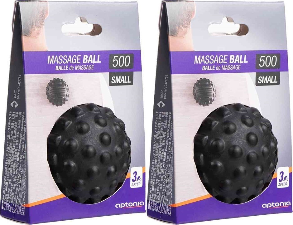 2 x DECATHLON APTONIA 500 Massage Ball, Small, Black
