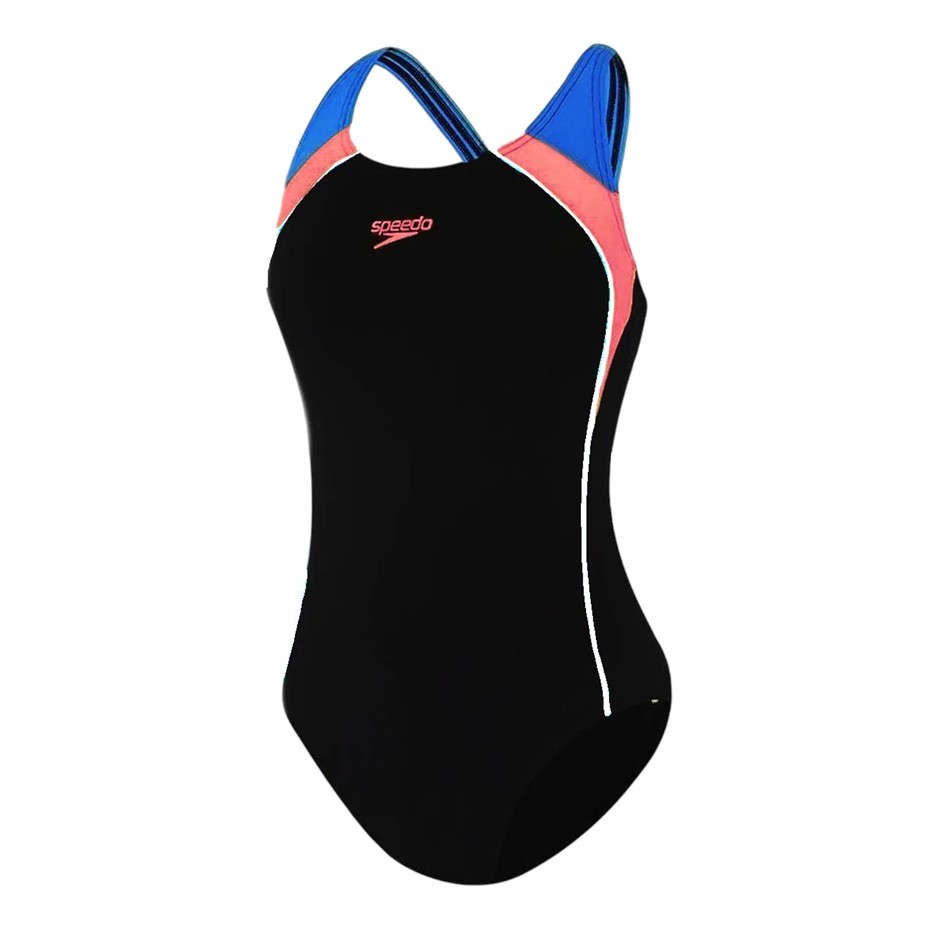 SPEEDO Women's Image Uplift Swim One-Piece, Size AU14, Black/Jump/Iris, CO2