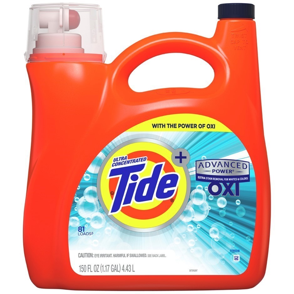TIDE Ultra Concentrate Advanced Power OXI Liquid Laundry Detergent, 4.08L.