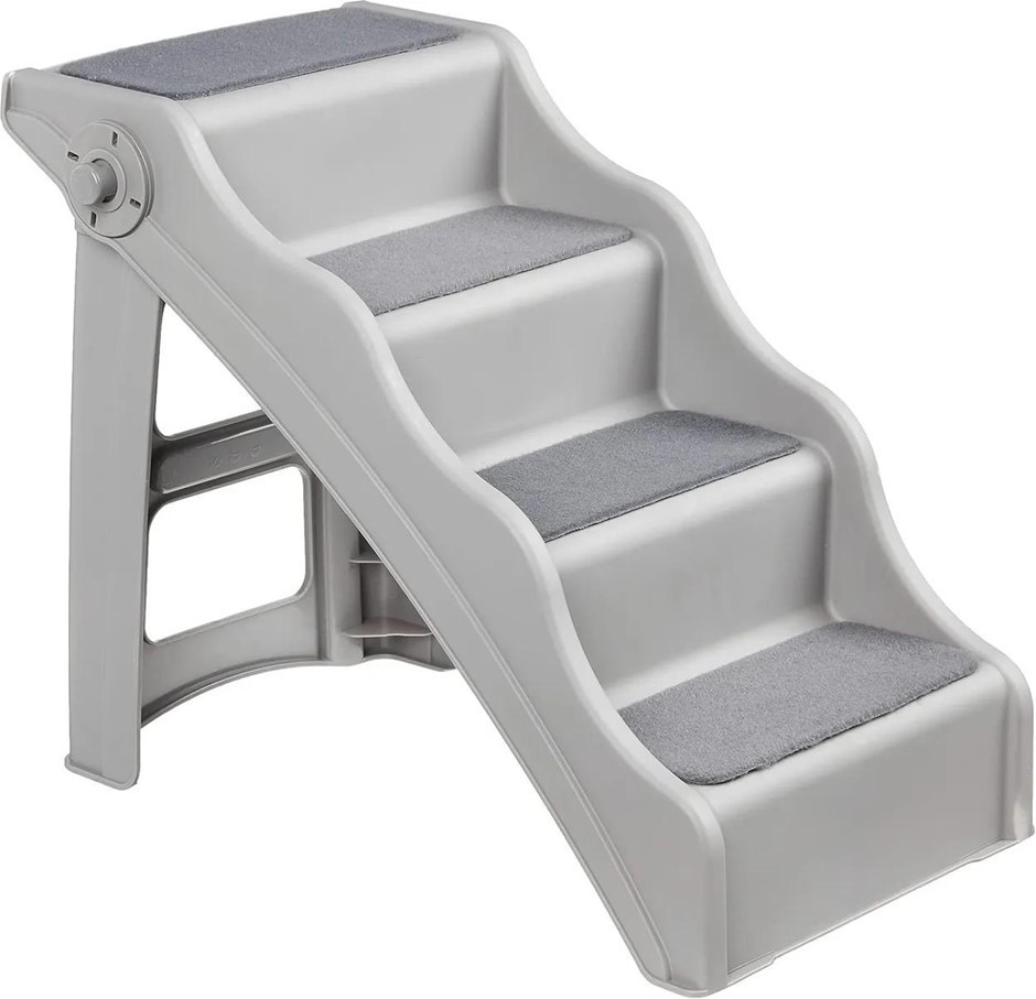 AMAZON BASICS Foldable Steps for Dogs and Cats, Grey.