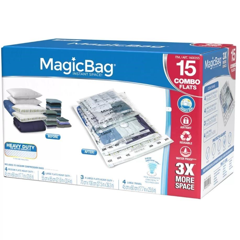 MAGIC BAG Pack of 15 Vacuum Compression Combo Set. NB: Not In Original Box