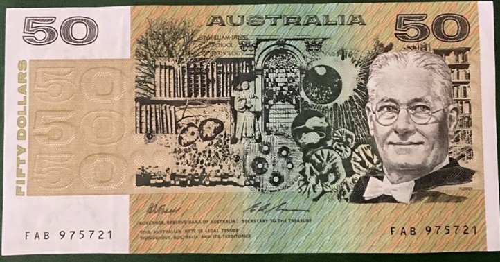 1993 $50 Fraser / Evans - Last Prefix - UNC