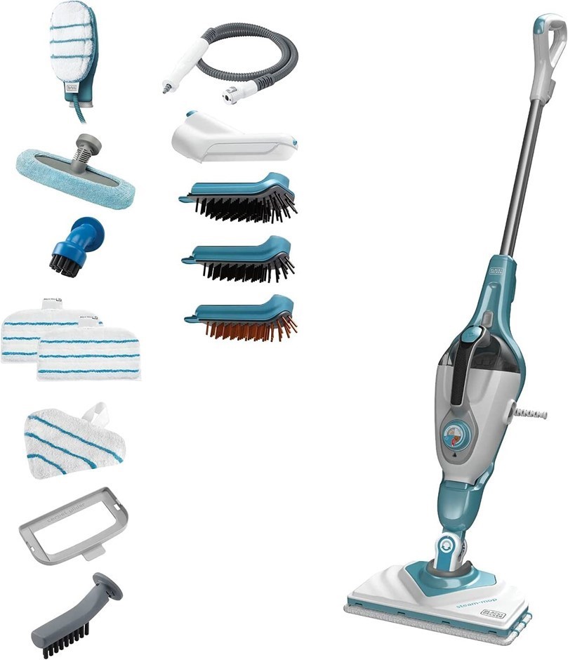 BLACK+DECKER 1600W 15-IN-1 steam-mop with Autoselect.