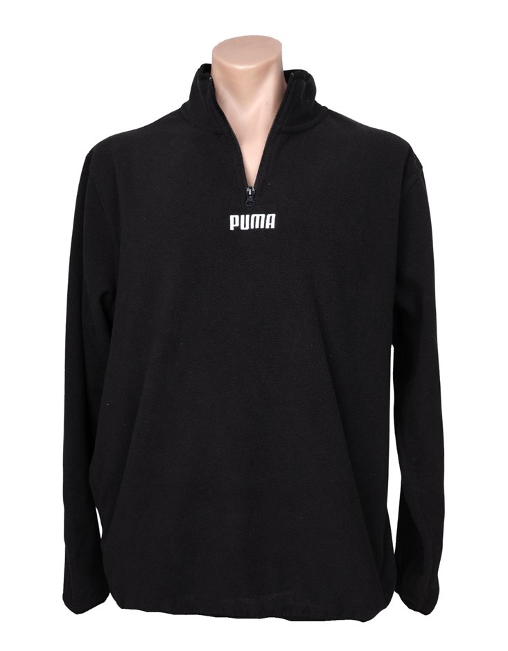 PUMA Men's Polar Fleece 1/4 Zip, Size M, Black (01), 205884. Buyers Note -