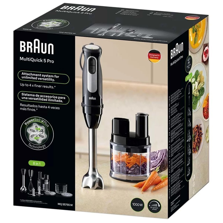 BRAUN MultiQuick 5 Pro Hand Blender, Black. NB: Damaged packaging.