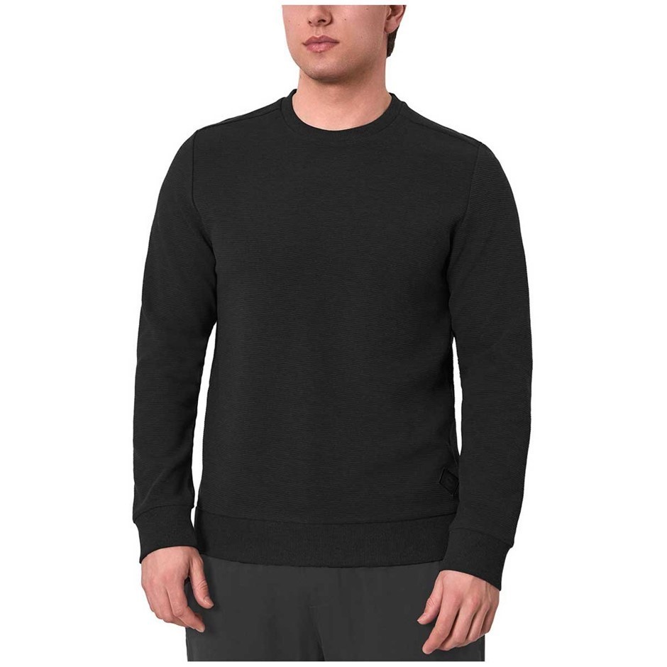 MONDETTA Men's Sweatshirt, Size M, 66%RecycledPolyester/34%Cotton, Black.