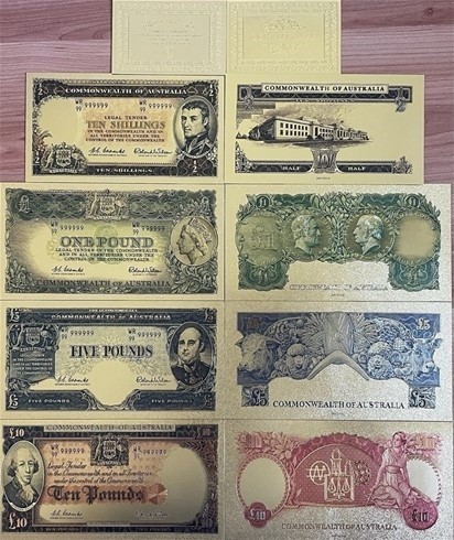 AU PreDecimal Bank Note Set Limited Edition Rare Banknote Album-Gold ...