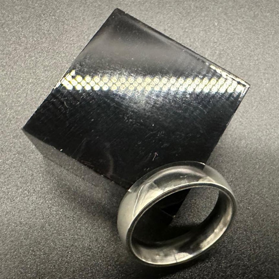 Designer Stainless Steel Band Ring in Silver - US Size 8