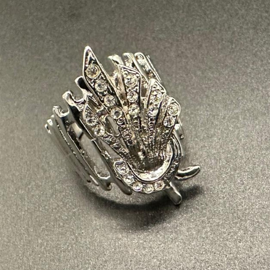 Designer Simulated Diamond Cluster Ring in Silver - US Size 7