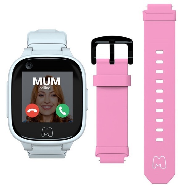 MOOCHIES Kids' Connect Smartwatch Phone Bundle, White/Pink, CCT-BNDL-WHT/PK