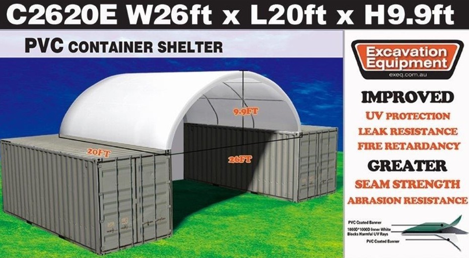 Heavy duty 20ft Container Shelter with End Wall (Unused)