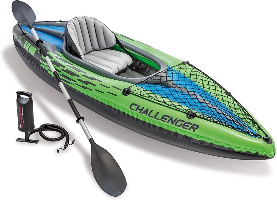 INTEX Challenger Inflatable Kayak, 274 x 76 x 33cm, Weight Capacity: 100Kg.