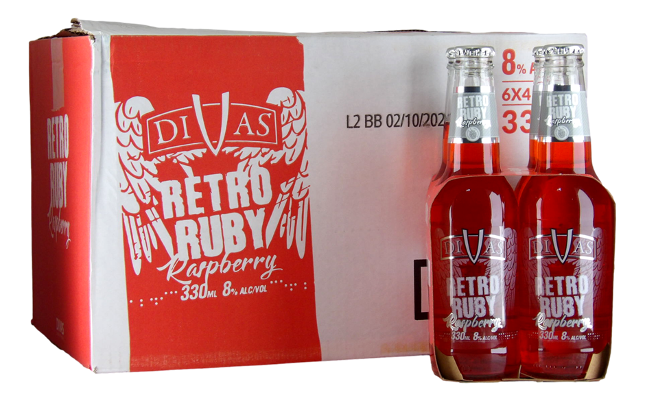 Divas Retro Ruby Raspberry Bottles (6x4x 330mL), Aus. Auction (0012 ...