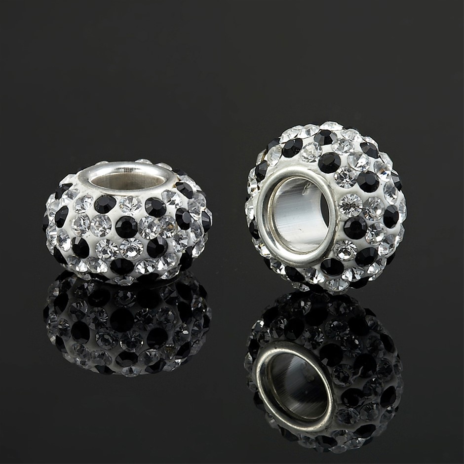 Solid 925 Sterling Silver Spinner Pendant Featuring 80+ Crystals Swarovski®