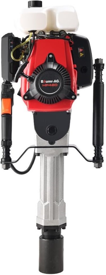 0010-5062700 · BAUMR-AG HP480 55cc 4-Stroke Petrol Post Driver, with 2 Piling Socket Sleev