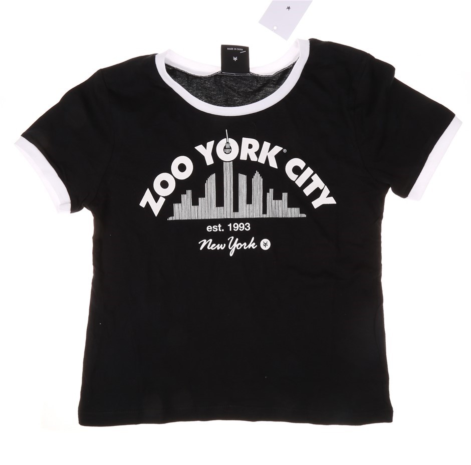 5 x ZOO YORK Women's City Crew Neck T-Shirt, Size 10, Black. Buyers Note -