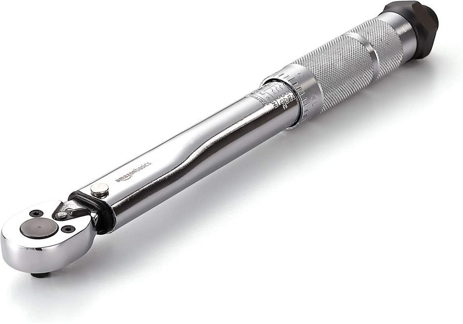 AMAZON BASICS 1/4" 0.64 CM Drive Click Torque Wrench - 35-200 in.-lb, 3.95-