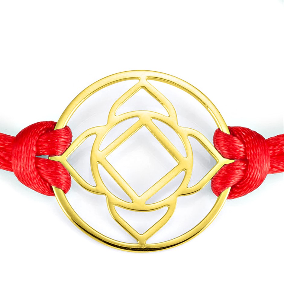 Solid 925 Sterling Silver & Gold  Plated Chakra Bracelet - Root Chakra