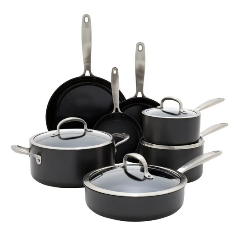 OXO 10 Piece Softworks Non-Stick Cookware Set, Includes: Skillet 20cm, 26cm
