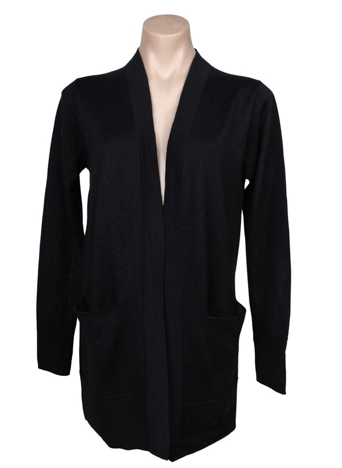 MATTY M Women's Essential Cardigan, Size M, Black.