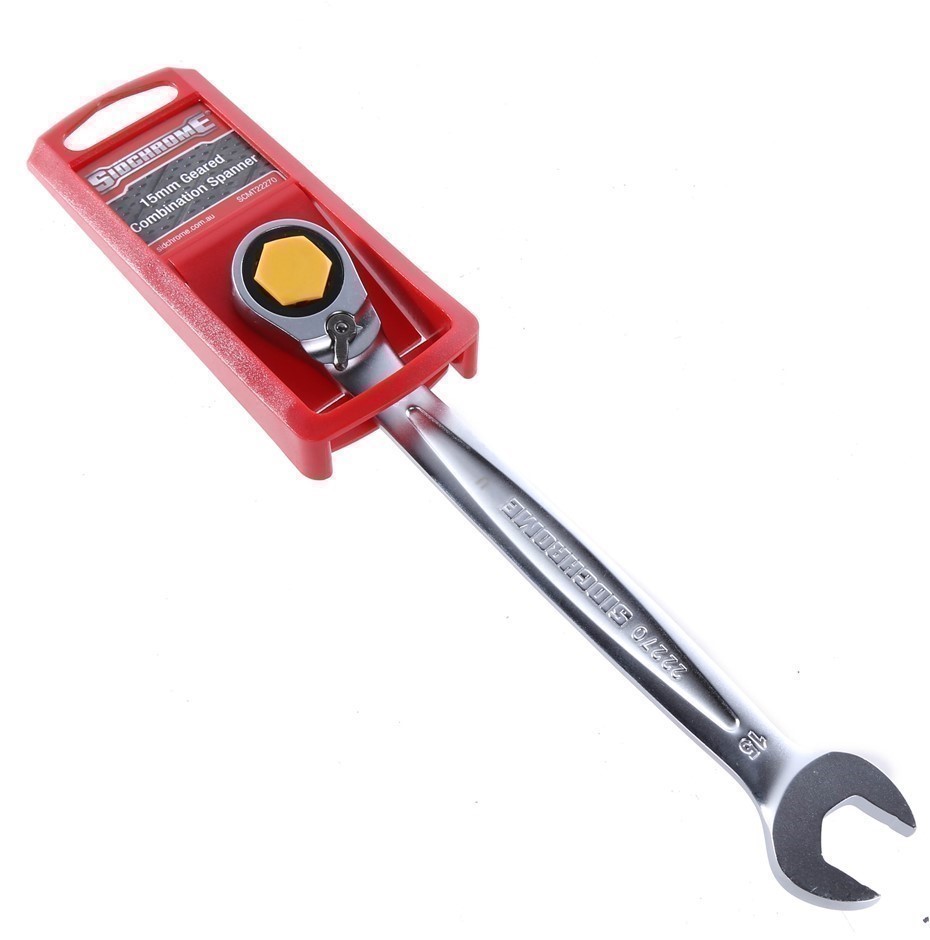 4 x SIDCHROME 15mm Reversible Geared Combination Spanners.