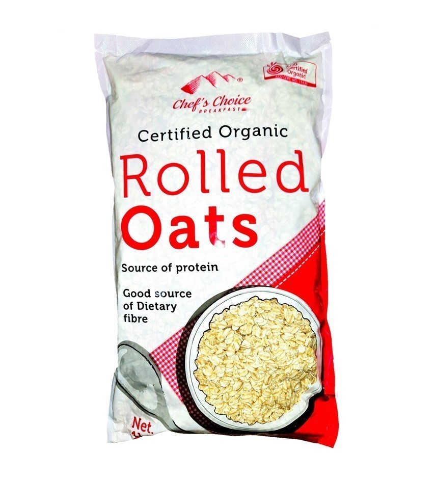 4 x CHEF'S CHOICE Oragic Rolled Oats, 1kg.