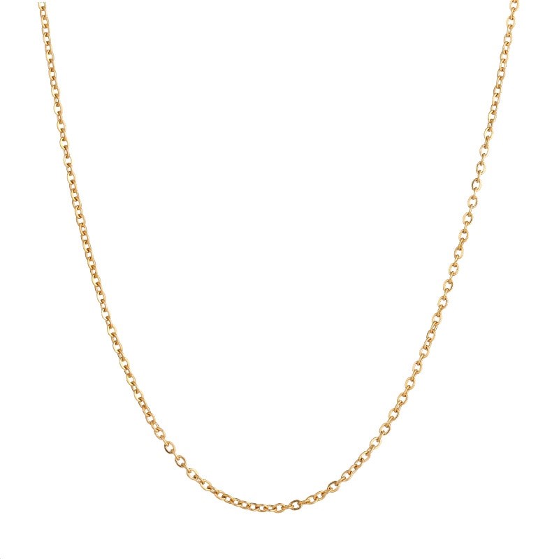 Classic 1.5mm Stainless Steel Fine Chain Necklace - 50cm (yellow)