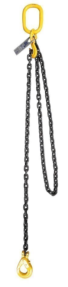 Lifting Chain Sling, Single Leg, WLL 2000kg, 8mm x 3M c/w Clevis Self Locki