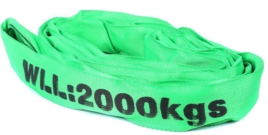 2 x Round Lifting Slings, WLL 2000kg x 2M (With Test Cert).  Buyers Note -