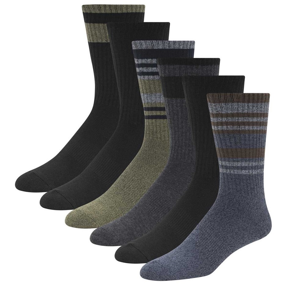 6 Pairs x WEATHERPROOF Men's Vintage CoolMax Crew Socks, Shoe Size 8-12, So